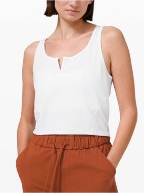 Lululemon Cropped Henley Tank Top
Heathered White / White